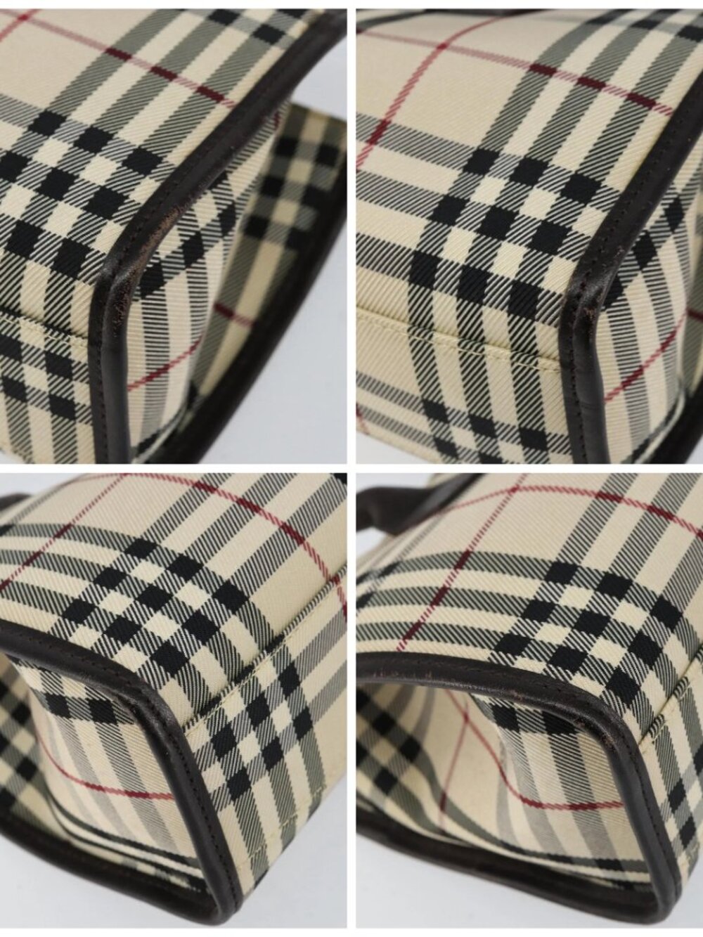 BURBERRY Nova Check Hand Bag Canvas Beige Silver Auth ka313 - Picture 16 of 16